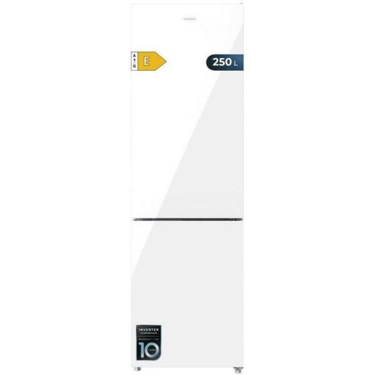 Frigorífico Combi Cecotec Bolero CoolMarket Combi 250 White Glass E Total No Frost 180cm 250L E Branco