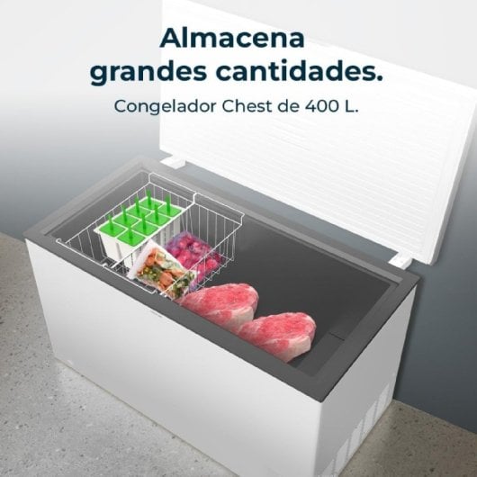 Cecotec Bolero Coolmarket Chest 400 Congelador Horizontal 400L E Blanco