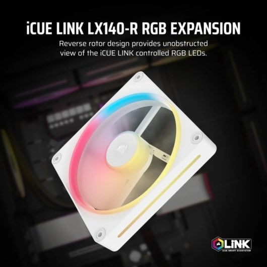 Corsair iCUE LINK LX140-R RGB Ventilador Suplementario PWM 140mm Blanco