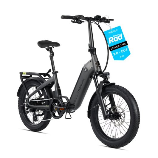 Deruiz Peridot Bicicleta Eléctrica Plegable 20" 500wh Autonomía Máxima de 143km Negro