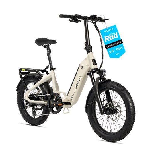 Vélo électrique pliant Deruiz Peridot 20" 500wh Portée maximale de 143km Blanc