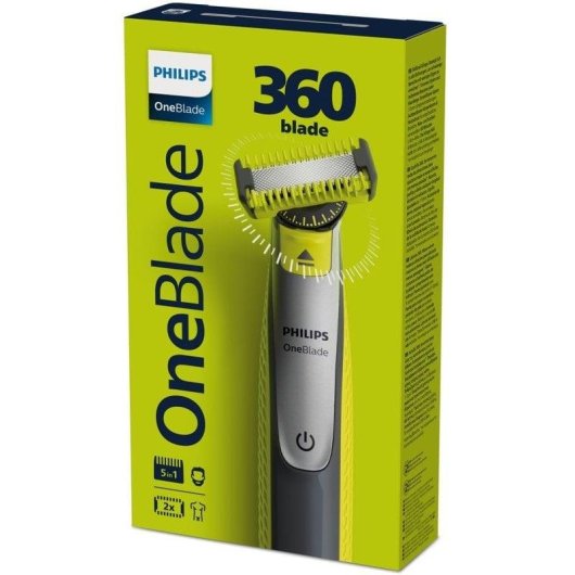 Multigroomer Philips OneBlade 360 QP2834/20 Kabellos 60min Nass- und Trockenrasur 2 Aufsteckkämme Flexible Klinge