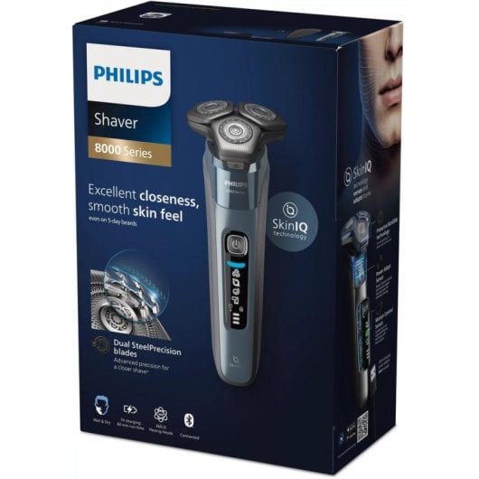 Rasoio Elettrico Viso Philips Shaver Series 8000 S8692/35 Senza Filo 50min Funzionamento a Umido 3 Testine Ricarica Rapida