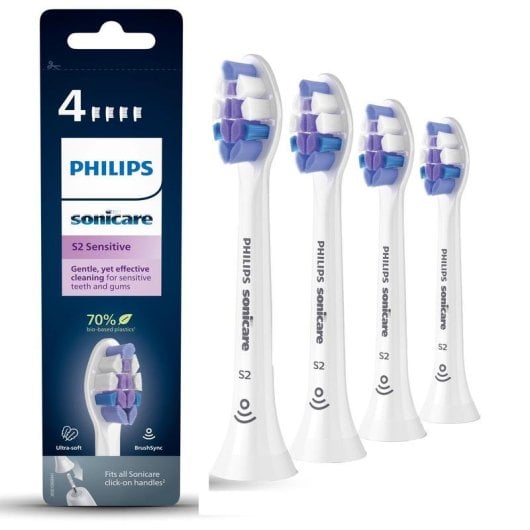 Aufsteckbürste Philips S2 Sensitive HX6054/10 4 Einheiten Extra Weich Empfindliches Zahnfleisch