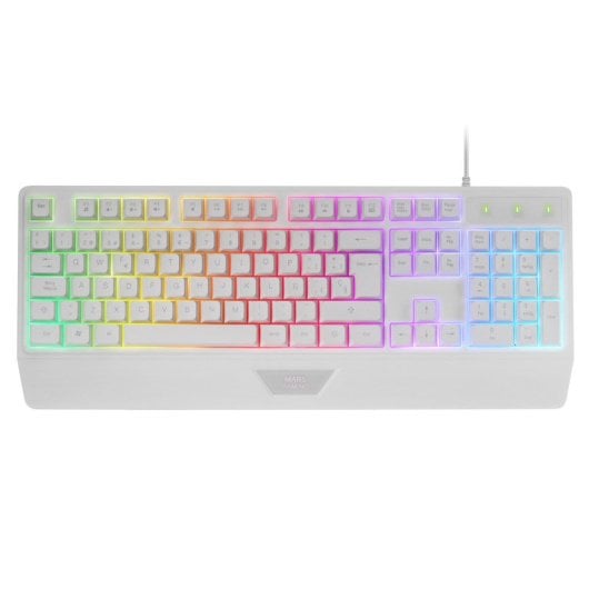 Mars Gaming Mk124 Ergonomische Tastatur H-Mech FRGB Handballenauflage Antighosting Spanisch Weiß