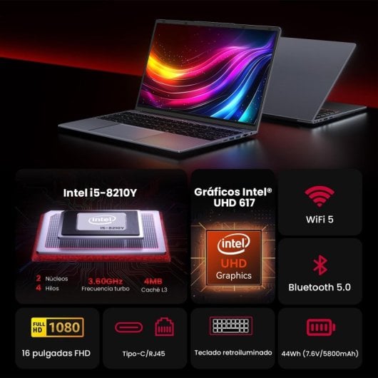 Vanwin Portátil Intel Core i5-8210Y/16GB/512GB SSD/16.1"