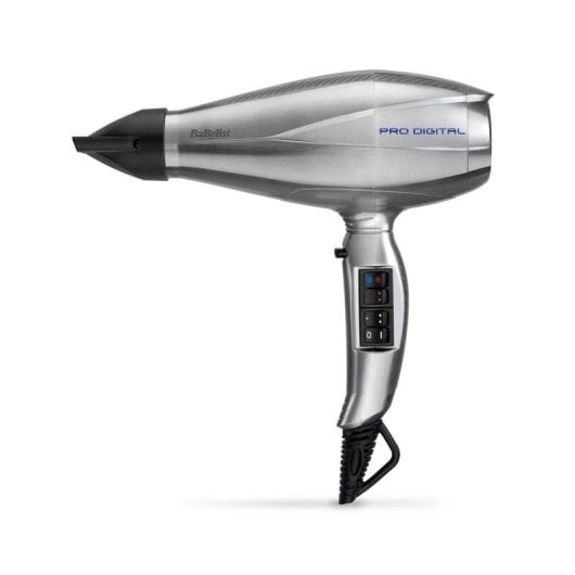 Professioneller Ionen Föhn BaByliss Pro Digital 2200W 3 Temperaturstufen 2 Geschwindigkeiten Zubehör Silber