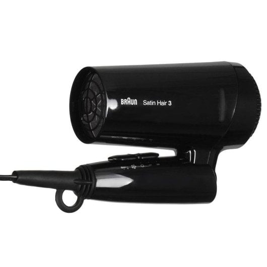Secador de Cabelo Dobrável Iónico de Viagem Braun Satin Hair 3 HD350 1600W 2 Temperaturas Preto