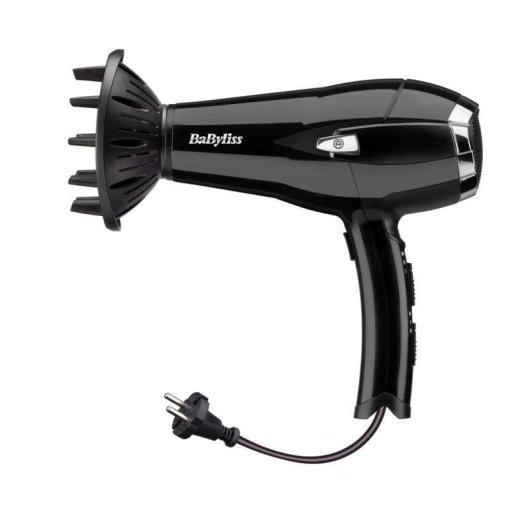 Secador de Cabelo Iónico com Difusor BaByliss D374DE 2000W 3 Temperaturas 2 Velocidades Preto