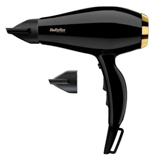 Professioneller Föhn BaByliss Super Pro 2300 2300W 3 Temperaturstufen 2 Geschwindigkeiten Ionen-Technologie Diffusor Schwarz Gold