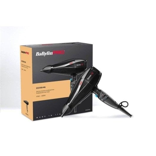 Professioneller Föhn BaByliss Excess-HQ 2600W 6 Temperaturstufen 6 Geschwindigkeiten Ionen Schwarz