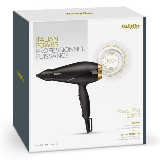 Phon Professionale BaByliss 6704E 2000W 2 Temperature 2 Velocità AC Speed Pro Nero Oro