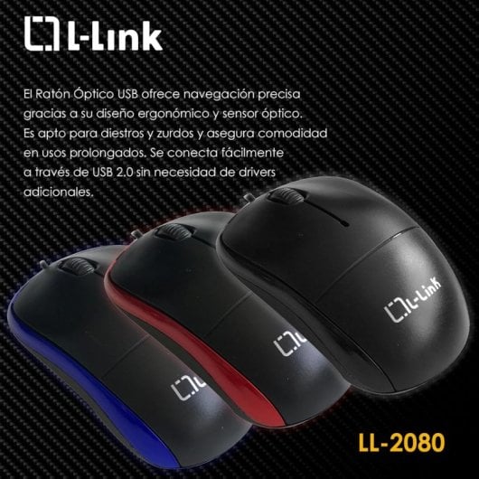 L-Link LL-2080-A Maus Büro Beidhändig USB Typ-A Optisch