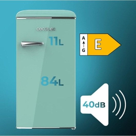 Frigorífico Mini Cecotec Bolero CoolMarket TT Origin 95 Defrost 89cm 95L E Verde