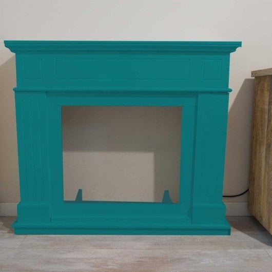 Cheminée Électrique Sined Pienza Cadre MDF Sol Bleu Turquoise