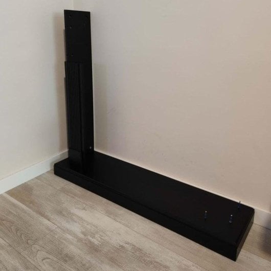 Lareira Elétrica Sined Caldera Moldura MDF Preto Chão Decorativa