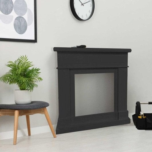 Lareira Elétrica Sined Lipari Cinza MDF Chão Moderna