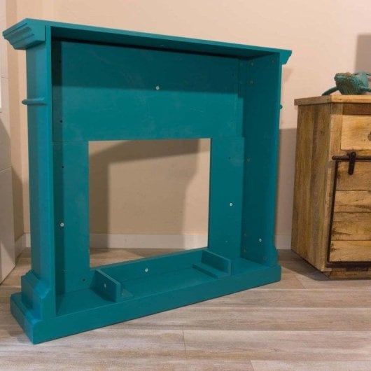 Cheminée Électrique Sined Cetona Cadre MDF Sol Bleu Turquoise