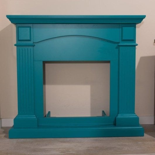 Cheminée Électrique Sined Cetona Cadre MDF Sol Bleu Turquoise