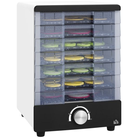 Homcom Deshidratador De Alimentos 350w Con 7 Bandejas Temperatura Ajustable