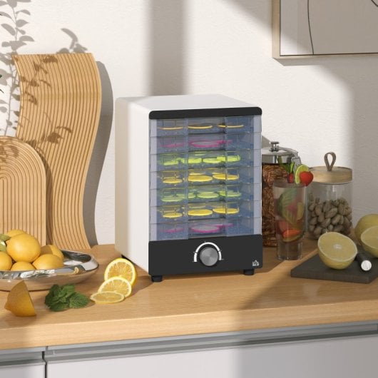 Homcom Deshidratador De Alimentos 350w Con 7 Bandejas Temperatura Ajustable