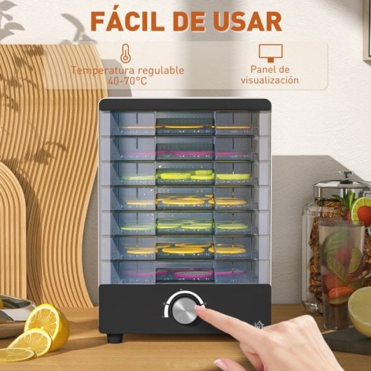 Homcom Deshidratador De Alimentos 350w Con 7 Bandejas Temperatura Ajustable