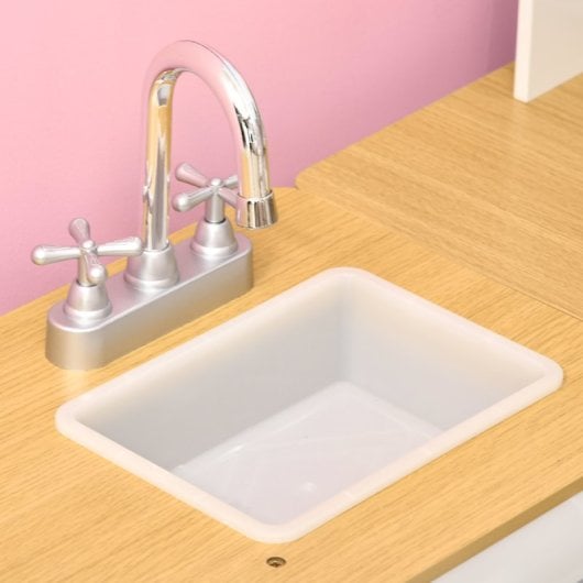 Homcom Cocina De Juguete De Madera Para Niños +3 Años Con Luz Sonidos