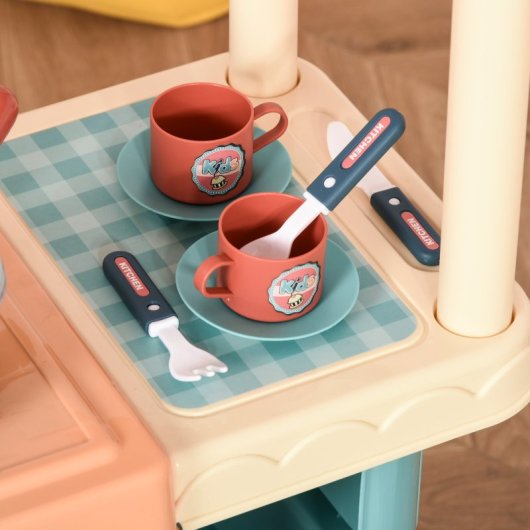Homcom Cozinha de Brincar Multicolorida 79,5x33x90,5cm 3-6 Anos 