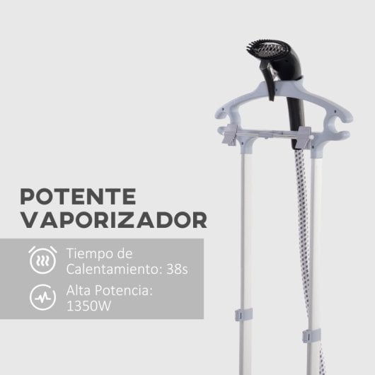 Homcom Plancha Vertical 1950w 2?l Con Temperatura Ajustable Negro