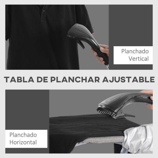 Homcom Plancha Vertical 1950w 2?l Con Temperatura Ajustable Negro