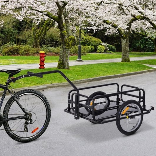Homcom Remolque De Carga Para Bicicleta Con 2 Ruedas 155x71,5x77 Cm Negro