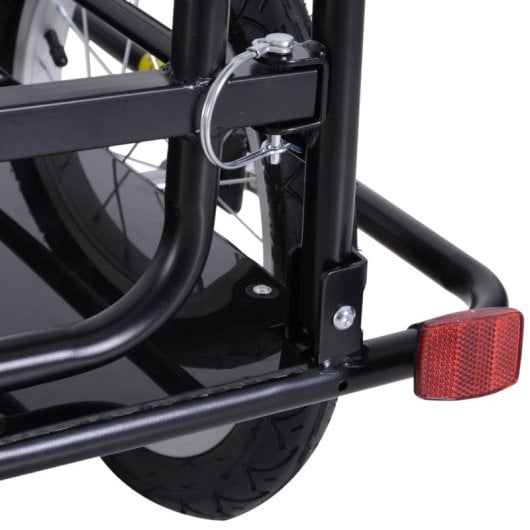Homcom Remolque De Carga Para Bicicleta Con 2 Ruedas 155x71,5x77 Cm Negro