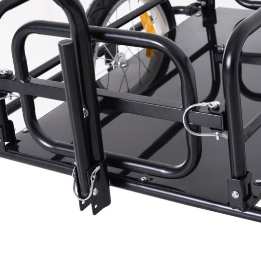 Homcom Remolque De Carga Para Bicicleta Con 2 Ruedas 155x71,5x77 Cm Negro