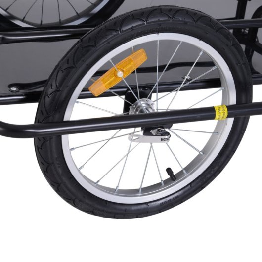 Homcom Remolque De Carga Para Bicicleta Con 2 Ruedas 155x71,5x77 Cm Negro