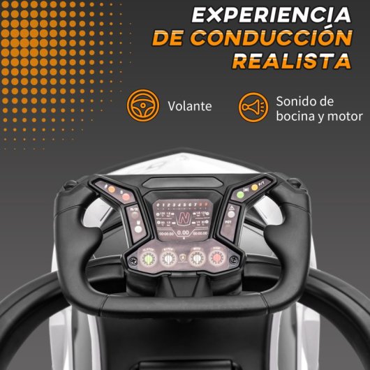 Aiyaplay 2-em-1 Carrinho de Passeio Lamborghini Branco 12-36 Meses