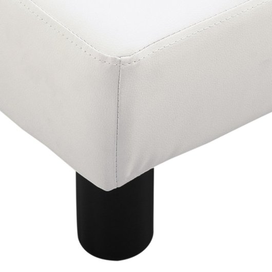 Homcom Reposapiés Otomano Tapizado En Piel Sintética 40x30x24 Cm Blanco