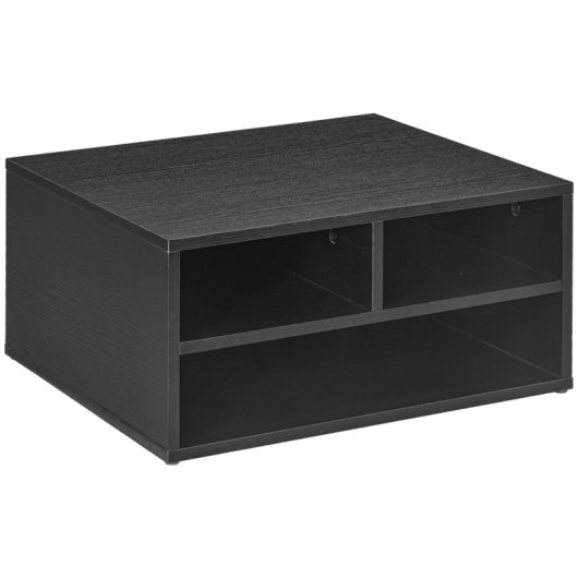 Homcom Mueble Impresora De 2 Niveles Con 3 Compartimentos 47x40x22,5 Cm Negro