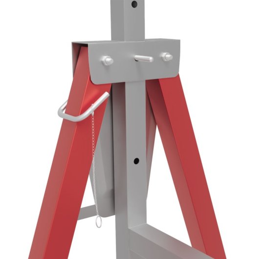 Homcom 2 Caballetes Telescópicos Plegables Con Altura Ajustable 80-130 Cm Rojo