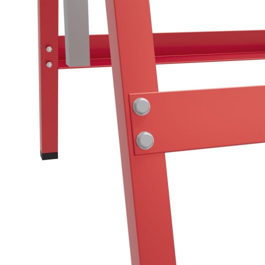 Homcom 2 Caballetes Telescópicos Plegables Con Altura Ajustable 80-130 Cm Rojo