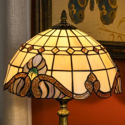 Homcom Lámpara De Mesita De Noche Estilo Clásico Ø30x48 Cm Multicolor