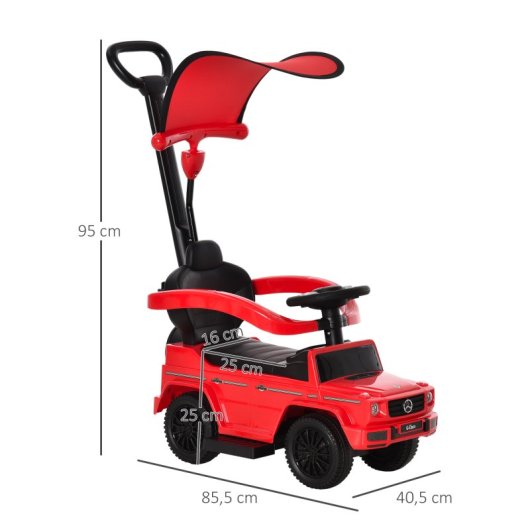 Homcom Correpasillos Para Niños Con Licencia Mercedes G350 85,5x40,5x95 Cm Rojo