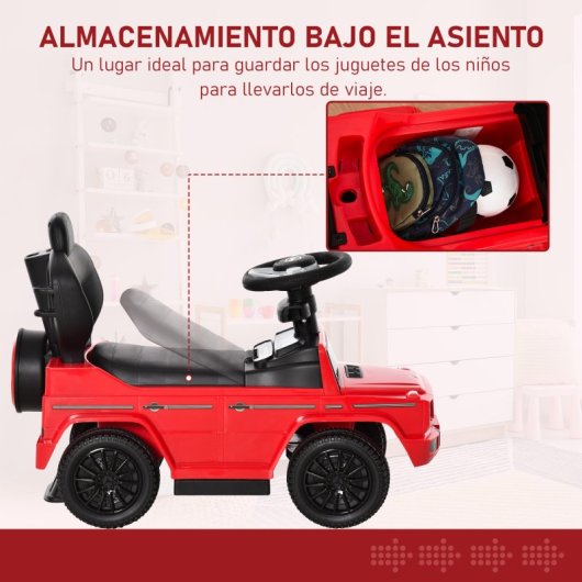 Homcom Correpasillos Para Niños Con Licencia Mercedes G350 85,5x40,5x95 Cm Rojo