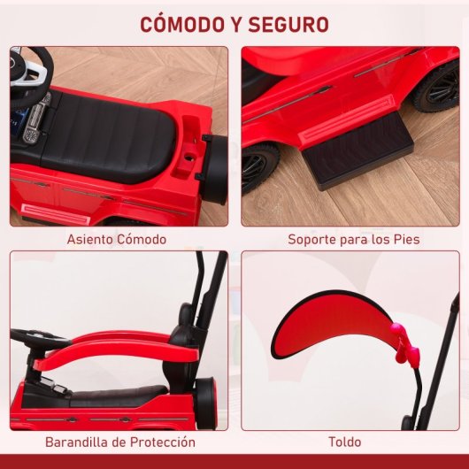 Homcom Correpasillos Para Niños Con Licencia Mercedes G350 85,5x40,5x95 Cm Rojo