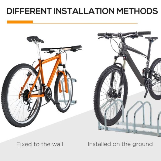 Homcom Aparcamiento Para 6 Bicicletas Soporte De Acero 179x33x27 Cm Plata