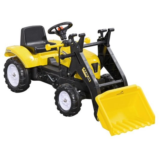 Homcom Trator a Pedais com Pá Frontal 114x41x52cm Amarelo +3 Anos