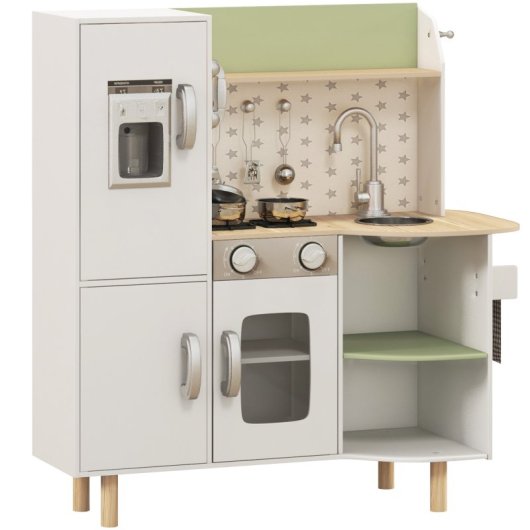 Aiyaplay Cocina De Juguete De Madera Para Niños 84x34x89 Cm Blanco