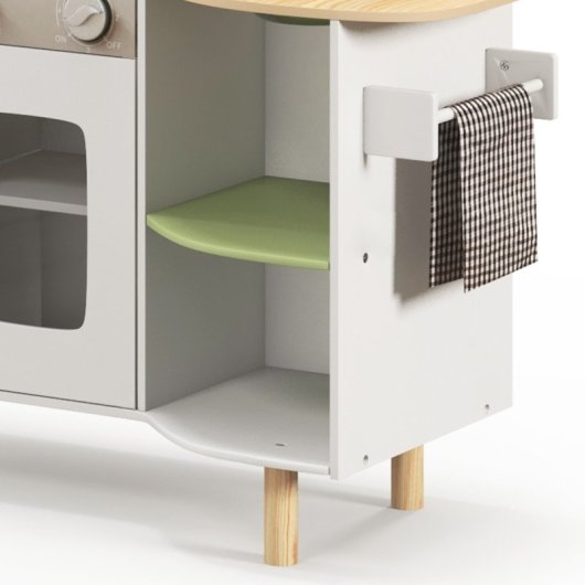 Aiyaplay Cocina De Juguete De Madera Para Niños 84x34x89 Cm Blanco