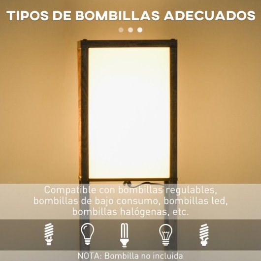 Homcom Lámpara De Pie Con 3 Estantes Para Bombilla E27 Potencia Máx. 40w Marrón