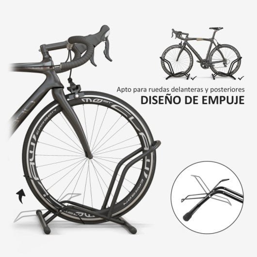 Sportnow Aparcamiento Para Bicicletas De Acero 59x41x38 Cm Negro