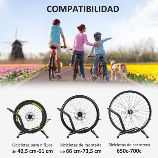 Sportnow Aparcamiento Para Bicicletas De Acero 59x41x38 Cm Negro